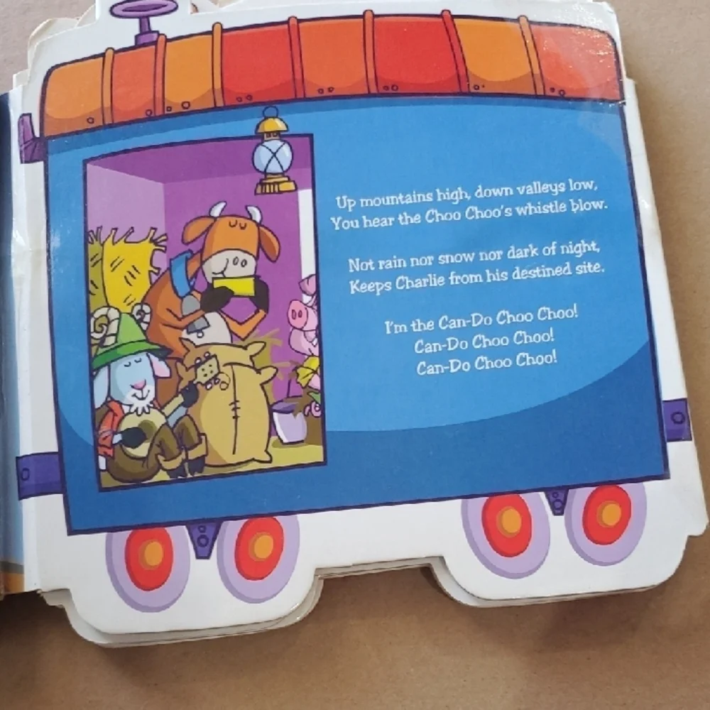 Charlie the Can Do Choo Choo Light & Sound Book - Blue and Yellow Vintage